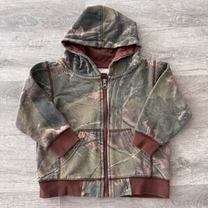 Vintage Trail Crest Kids Camo Full Zip Hoodie Woodland Camouflage Jacket 3/4T